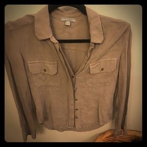 Tan/taupe James Perse viscose button down